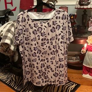 MISSLOOK gray print dressy top